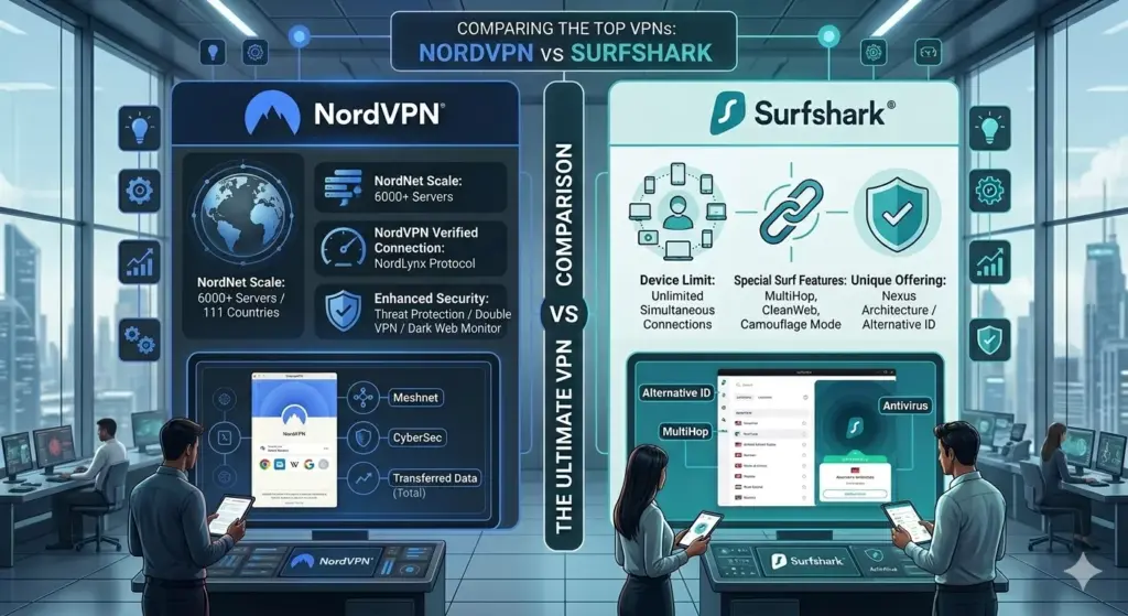 Nord VPN vs Surfshark vpn