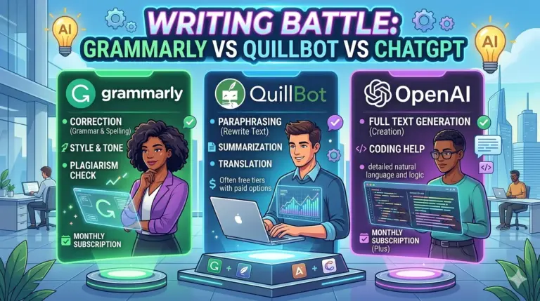 Grammarly vs QuillBot vs ChatGPT