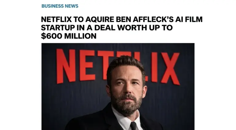 Netflix Pays for Ben Affleck's AI Filmmaking